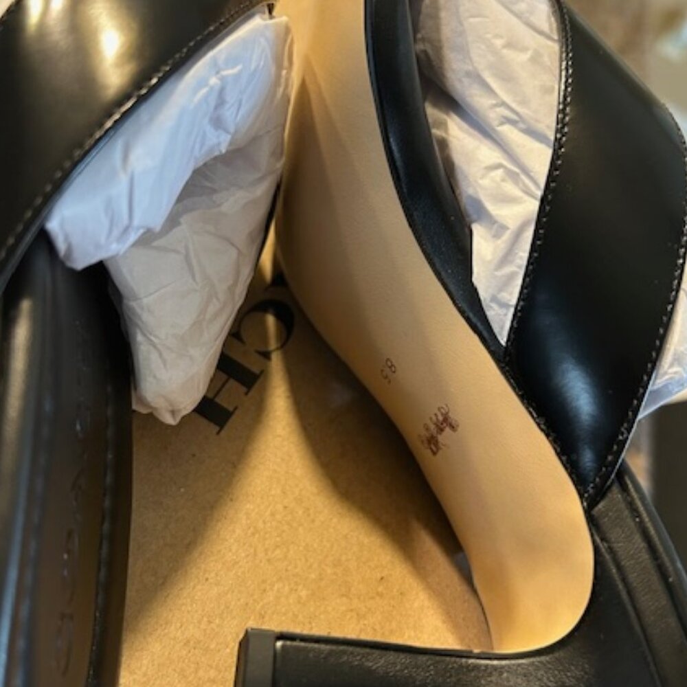 Coach Black Lockup Thong Leather Kitten Heel - Picture 8 of 14